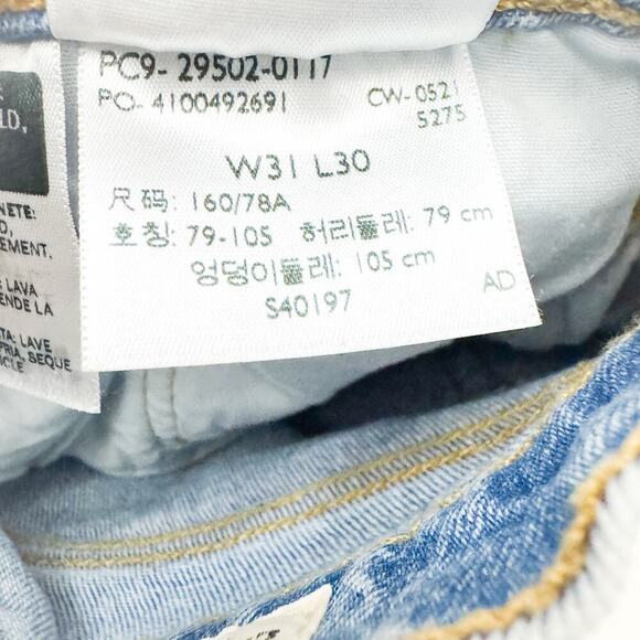 Levi's 501 Skinny Light Wash Denim Jeans Button Fly Capital Letters SIze 31 x 30 - Picture 8 of 9